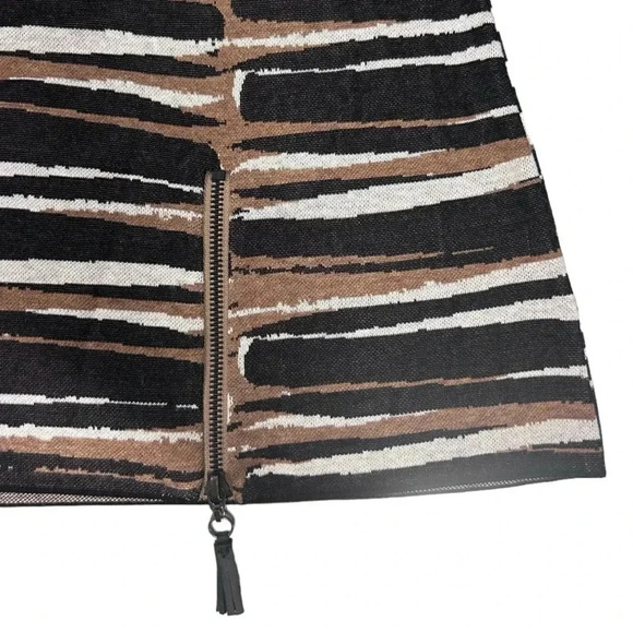 Nic+Zoe Animal Print Mighty Zip Hem Boatneck Pullover Sweater Zipper Accent - Picture 7 of 10